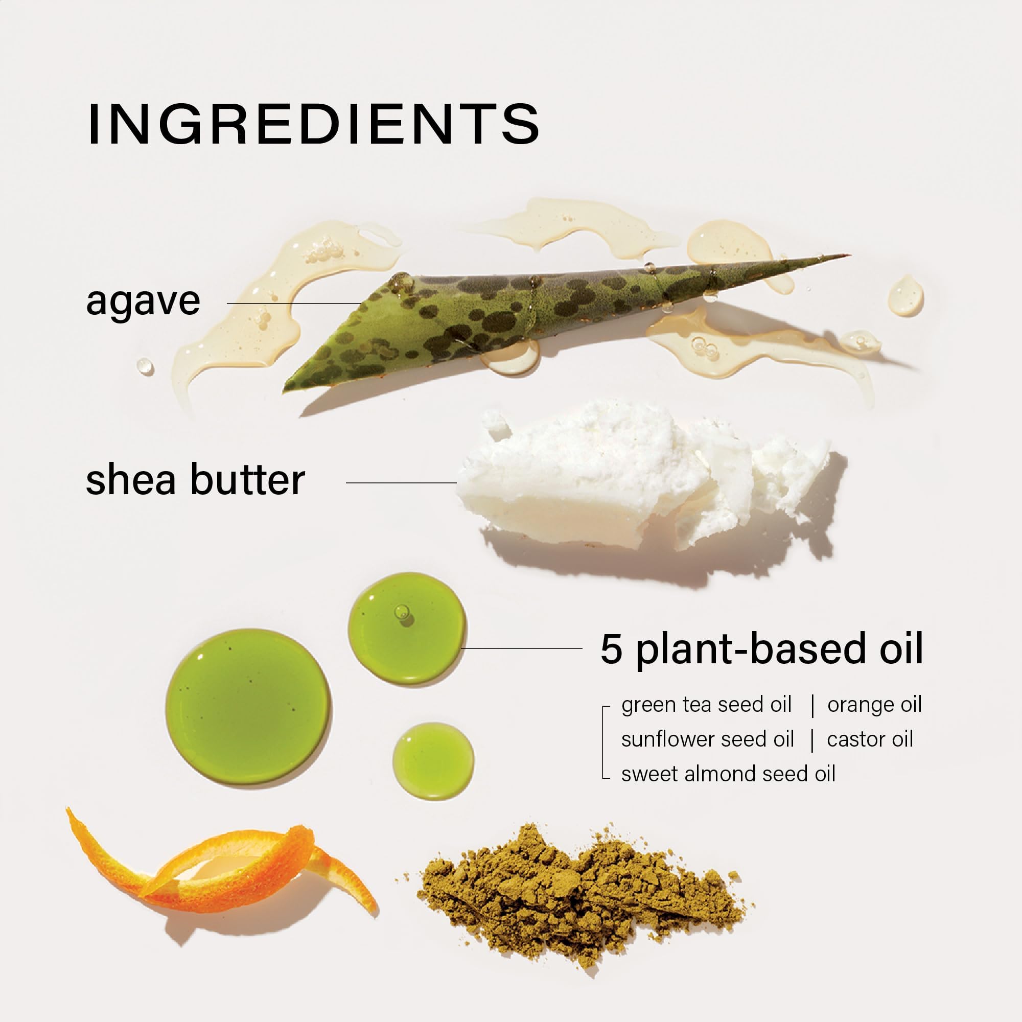melixir lip butter ingredients flatlay displaying plant oils and clean formulation benefit