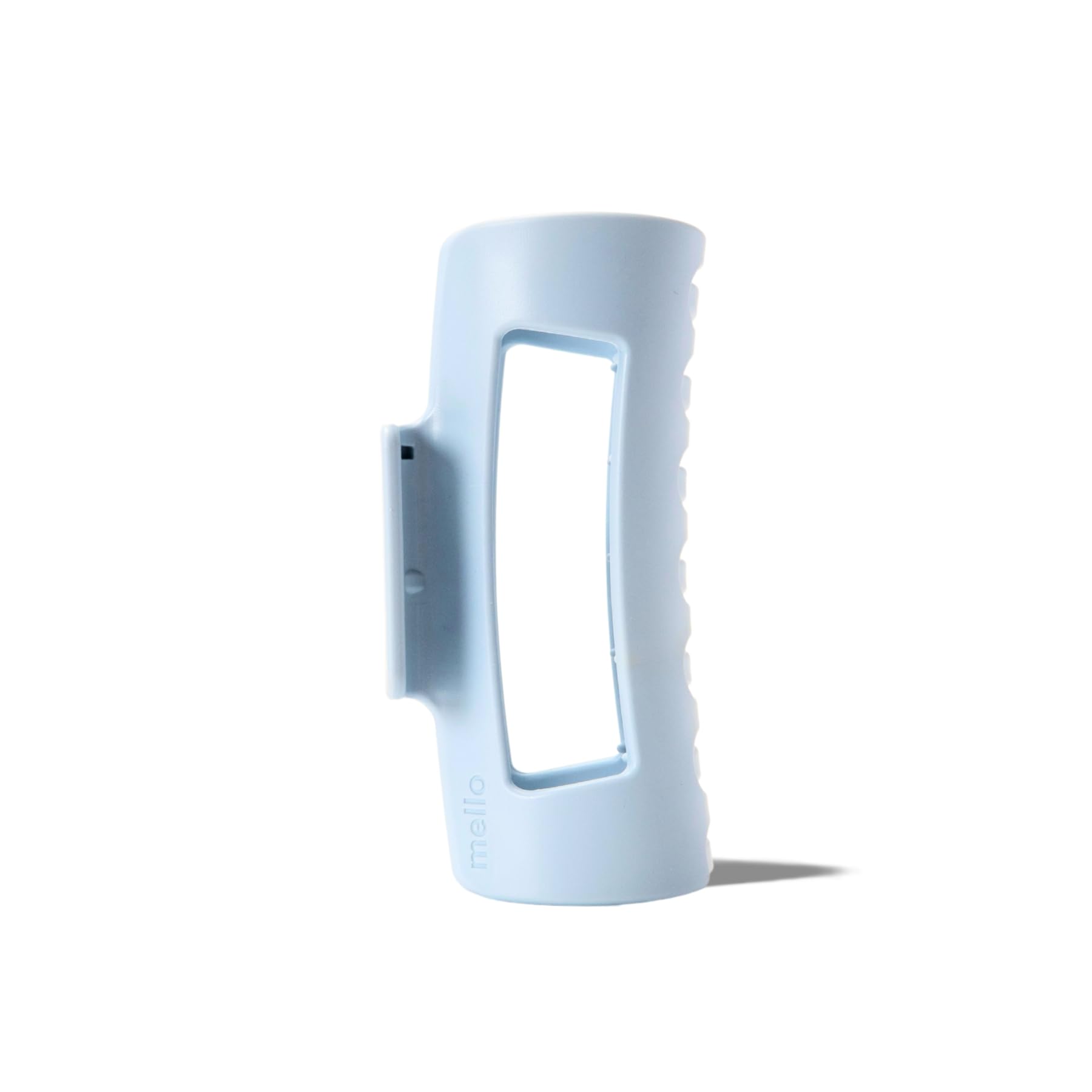 mello light blue front view showing sleek clip profile and matte finish benefiting comfortable wear