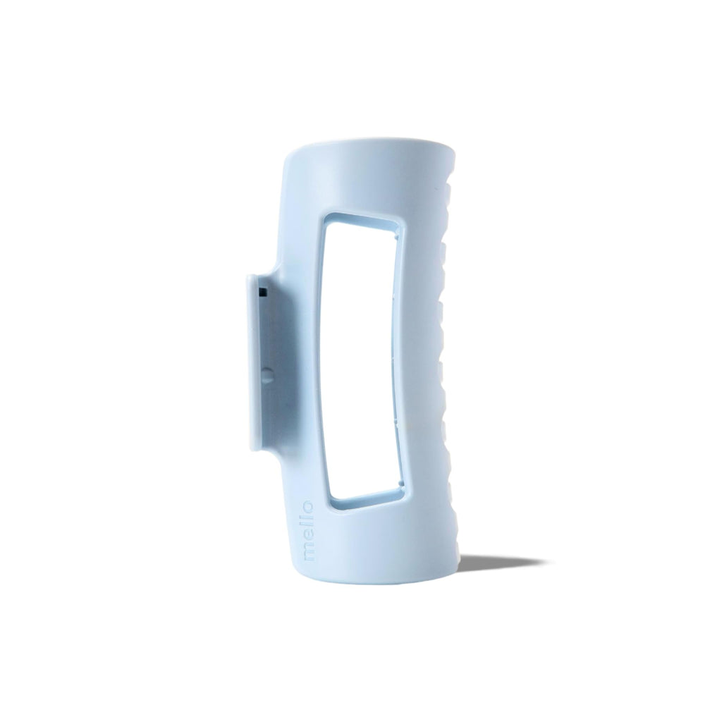 mello light blue front view showing sleek clip profile and matte finish benefiting comfortable wear