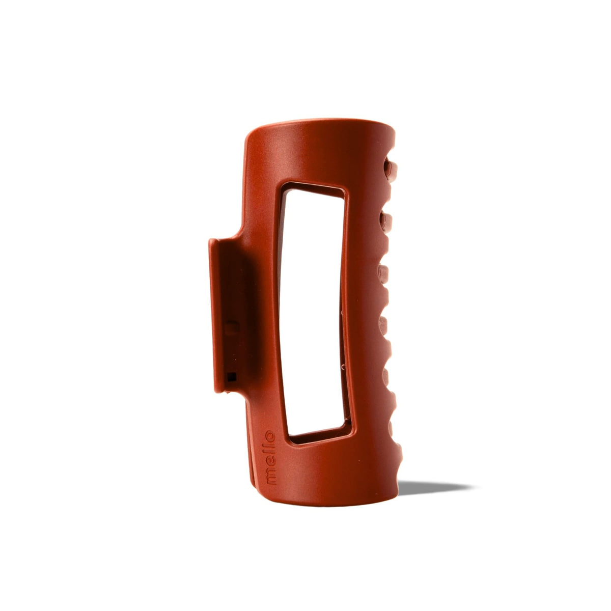 MELLO medium hair clip front view showing sturdy grip and matte finish benefit