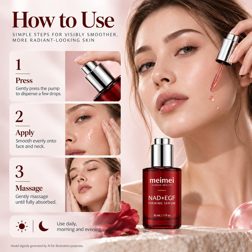 MELMS Meimei ingredient view highlighting EGF and collagen for hydrated appearance benefit
