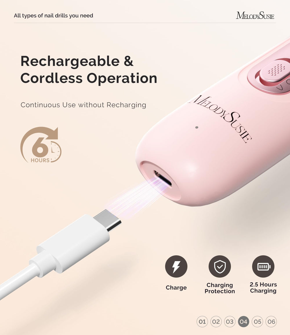 MelodySusie size comparison with hand demonstrating portable battery-powered convenience benefit