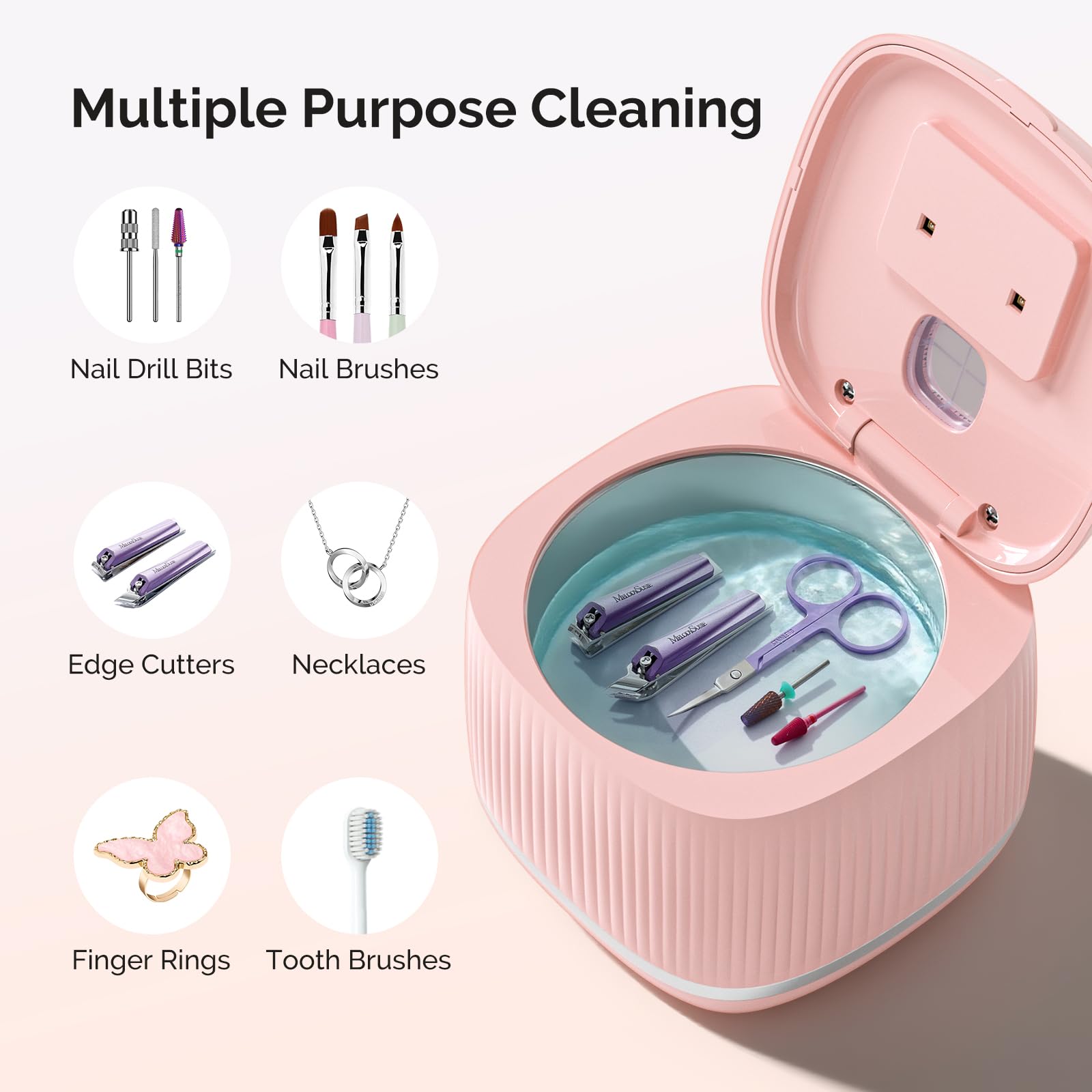 MelodySusie DL-160 open tank showing interior space and benefit of 360-degree cleaning