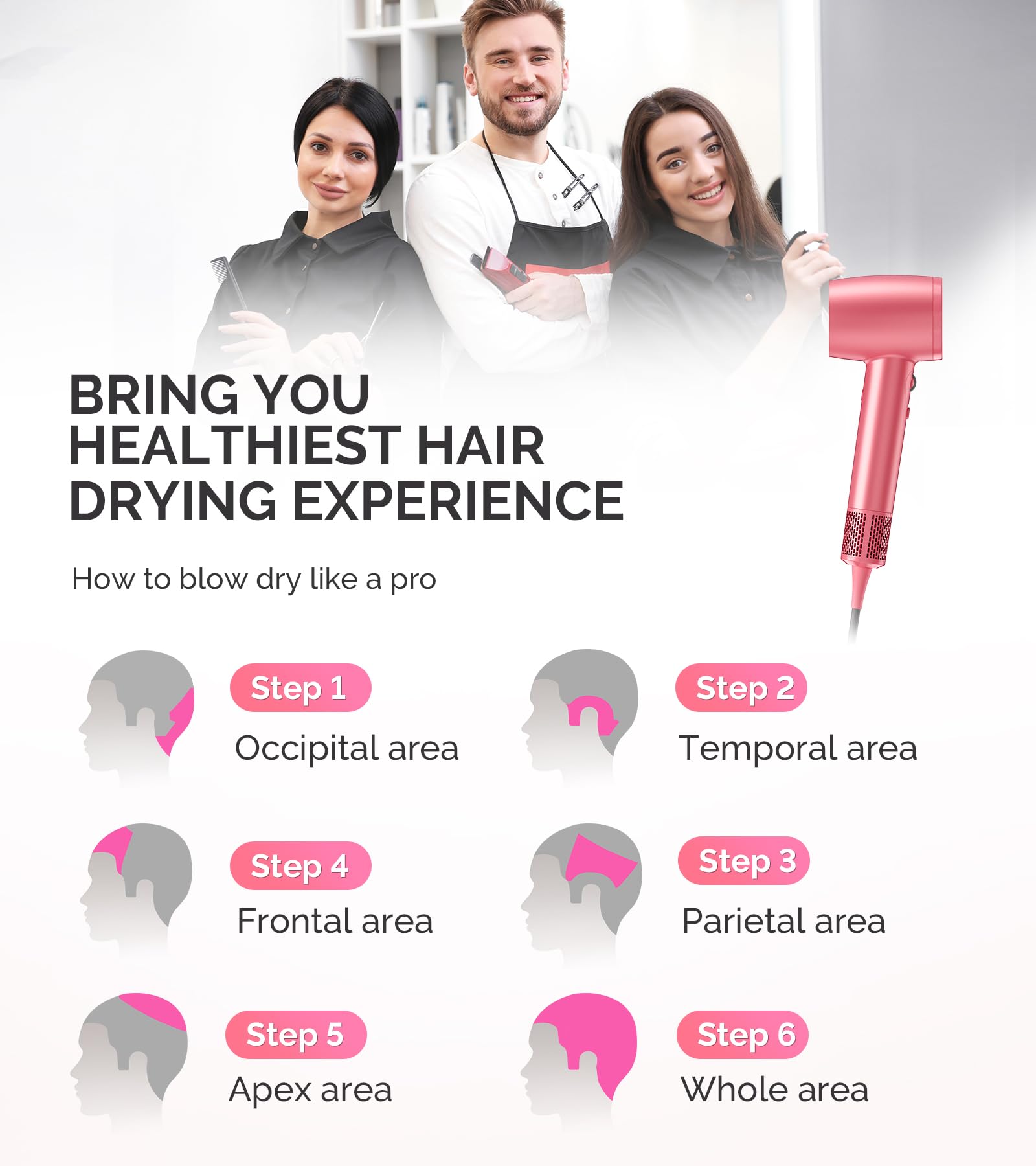 MelodySusie dryer in use on curly hair enhancing curl definition and reducing frizz