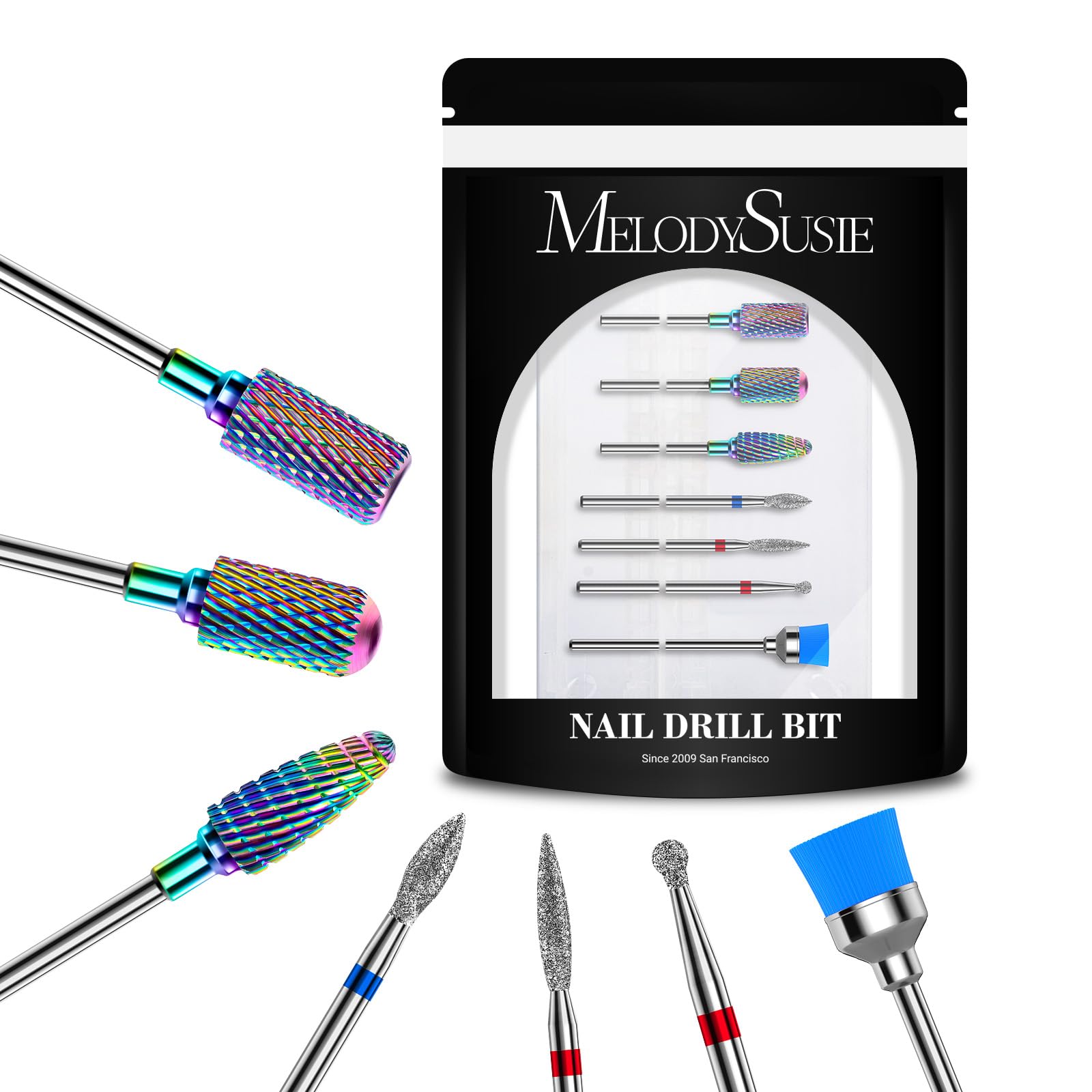 MelodySusie front packaging showing full 7-piece set and colorful finish for easy selection