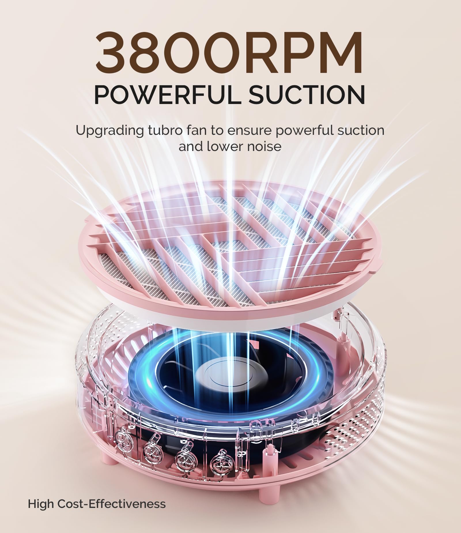 MelodySusie HPro button controls displaying three-speed settings for tailored suction