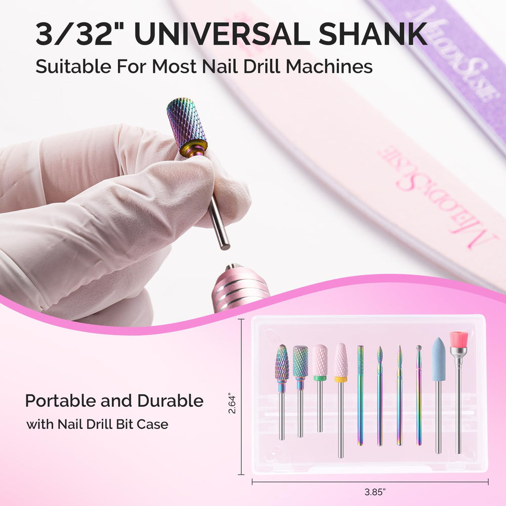 MelodySusie in-use drill demo on nail extension showing efficient work and time-saving benefit