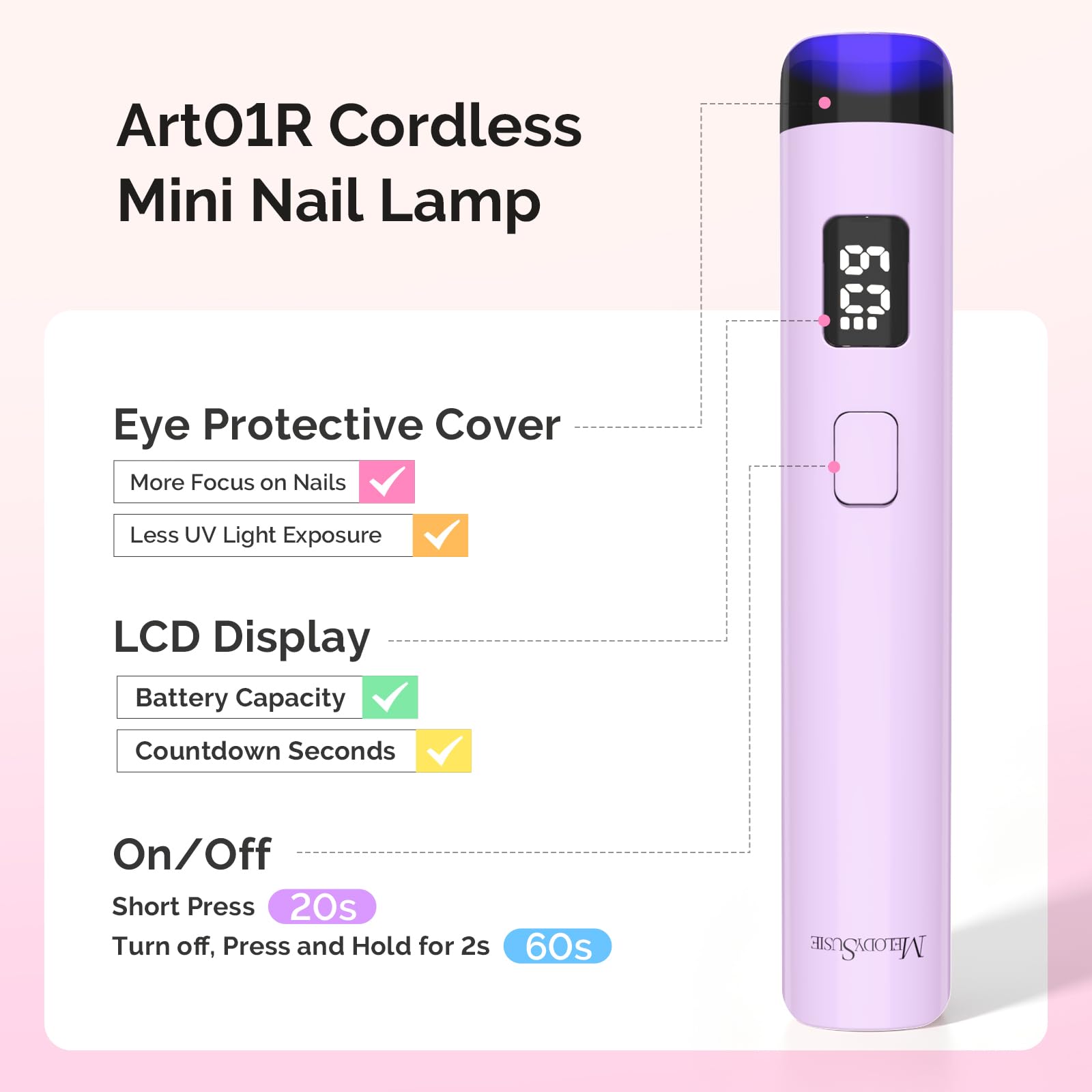 MelodySusie lamp curing a gel nail quickly demonstrating fast targeted curing