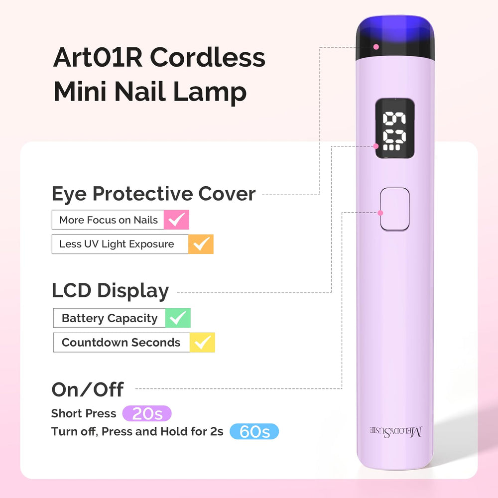 MelodySusie lamp curing a gel nail quickly demonstrating fast targeted curing
