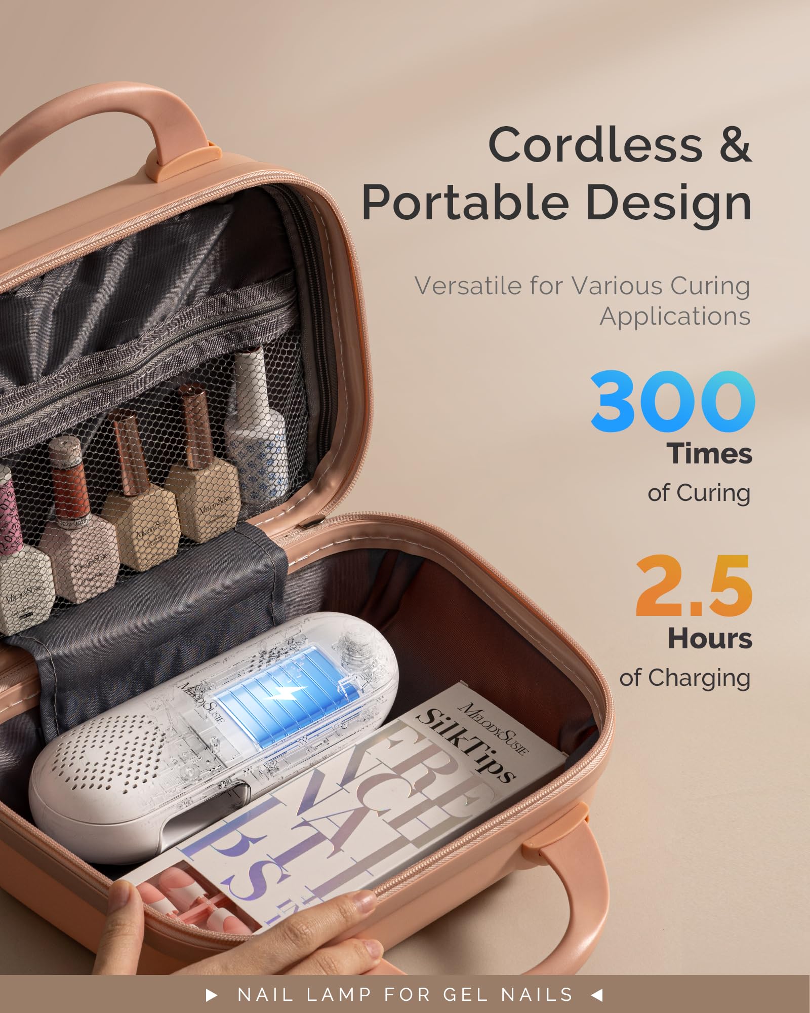 MelodySusie lamp packed for travel demonstrating compactness and mobility