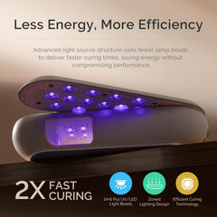 MelodySusie lamp in hand showing cordless convenience for mobile manicures