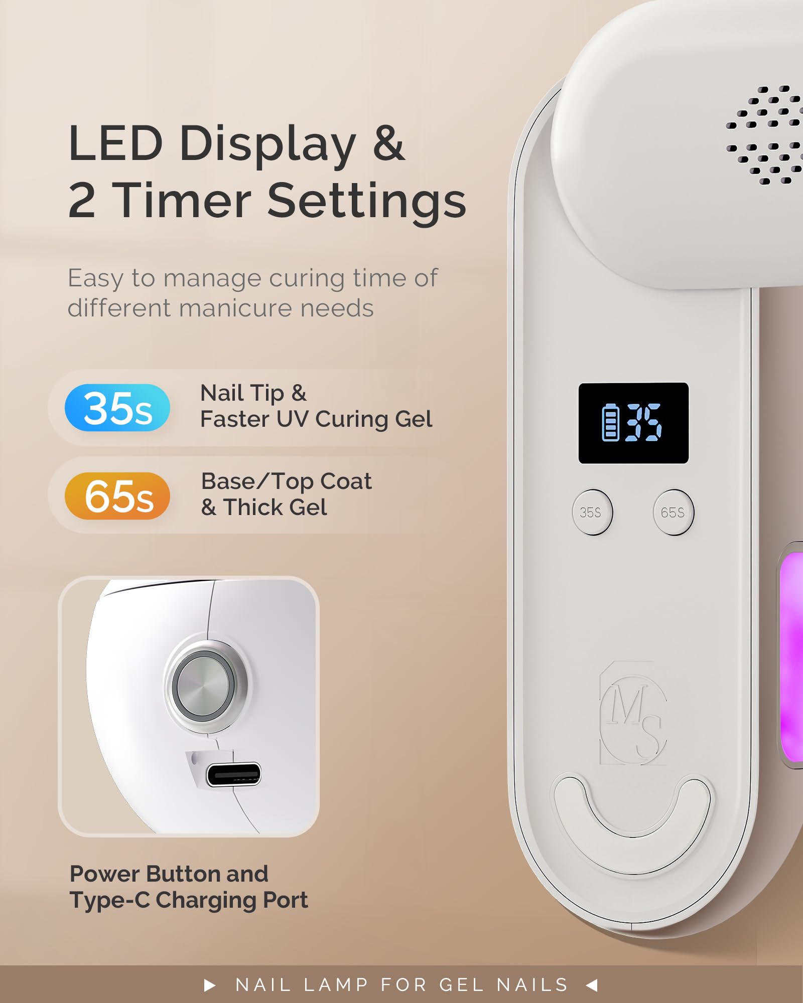 MelodySusie timer buttons detail showing simple 35s and 65s controls