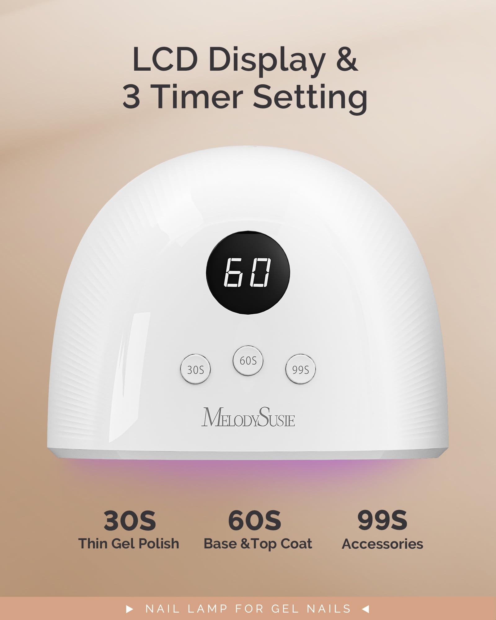 MelodySusie P-Plus30F hand inside lamp demonstrating auto-sensor hands-free benefit