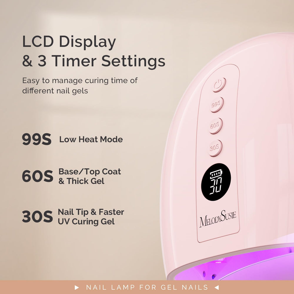 MelodySusie LCD display and timer buttons for precise curing control benefit