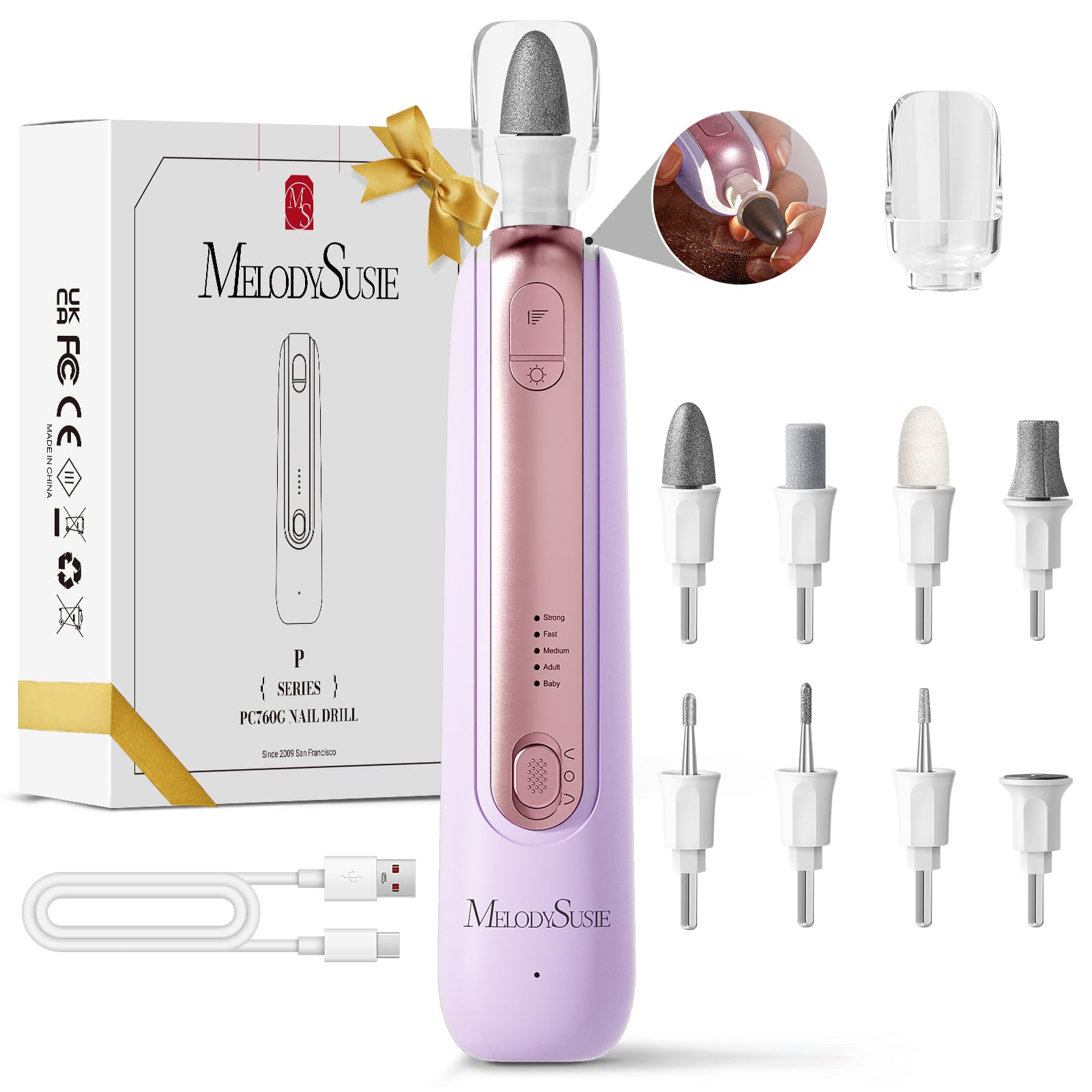 MelodySusie front view of PC760G showing controls and sleek pen shape for comfortable grip