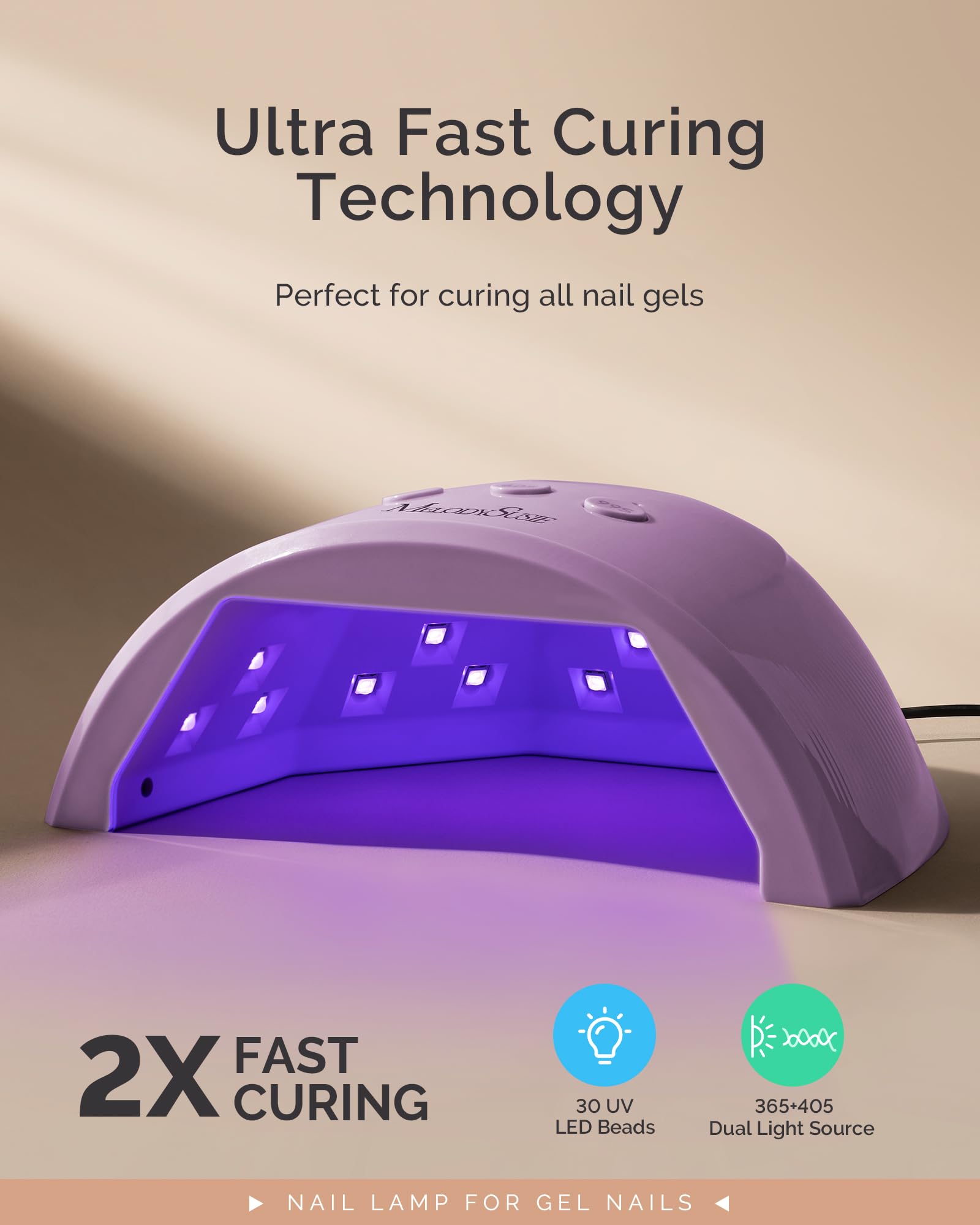 MelodySusie lamp with hand inserted demonstrating auto sensor convenience