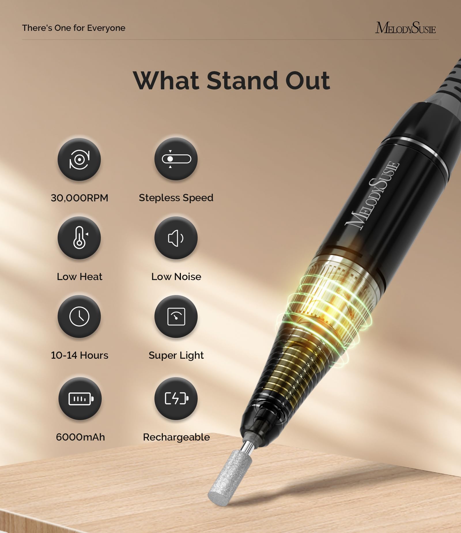 MelodySusie close-up of pen-shaped handpiece for comfortable precise control