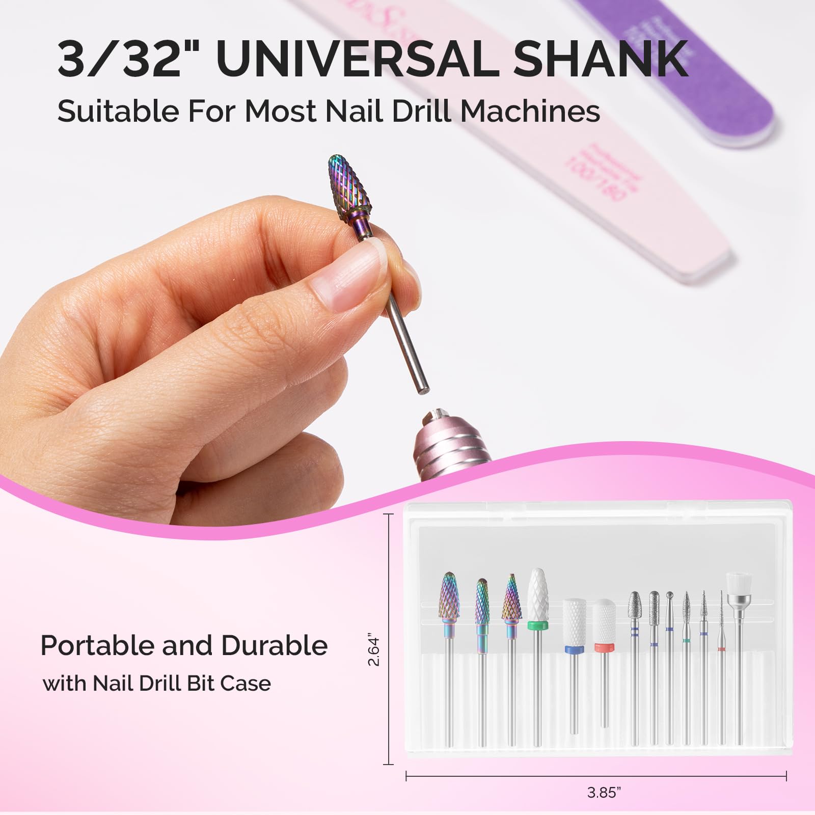 MelodySusie size scale comparison showing 3/32 inch shank compatibility