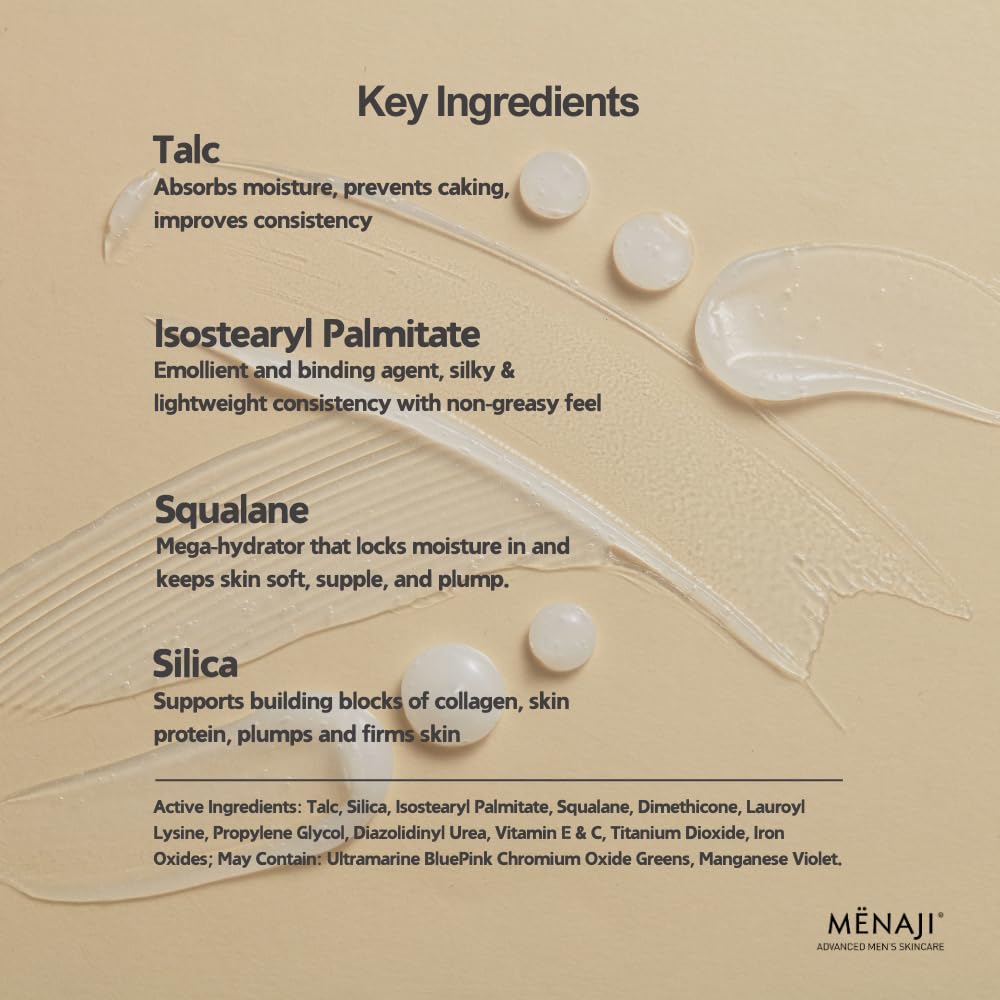 MËNAJI powder texture close-up revealing fine particles for smooth mattifying