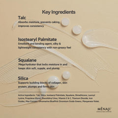 MËNAJI powder texture close-up revealing fine particles for smooth mattifying