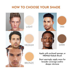 MËNAJI powder layered over CAMO Concealer to hide blemishes and reduce shine