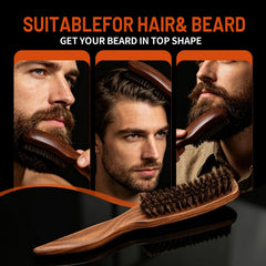 MenGate boar bristles close-up penetrating thick hair for detangling