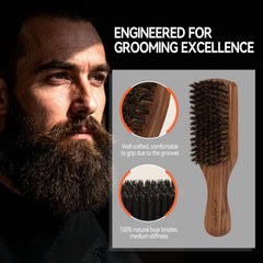 MenGate boar bristles close-up revealing natural fibers for effective detangling benefit