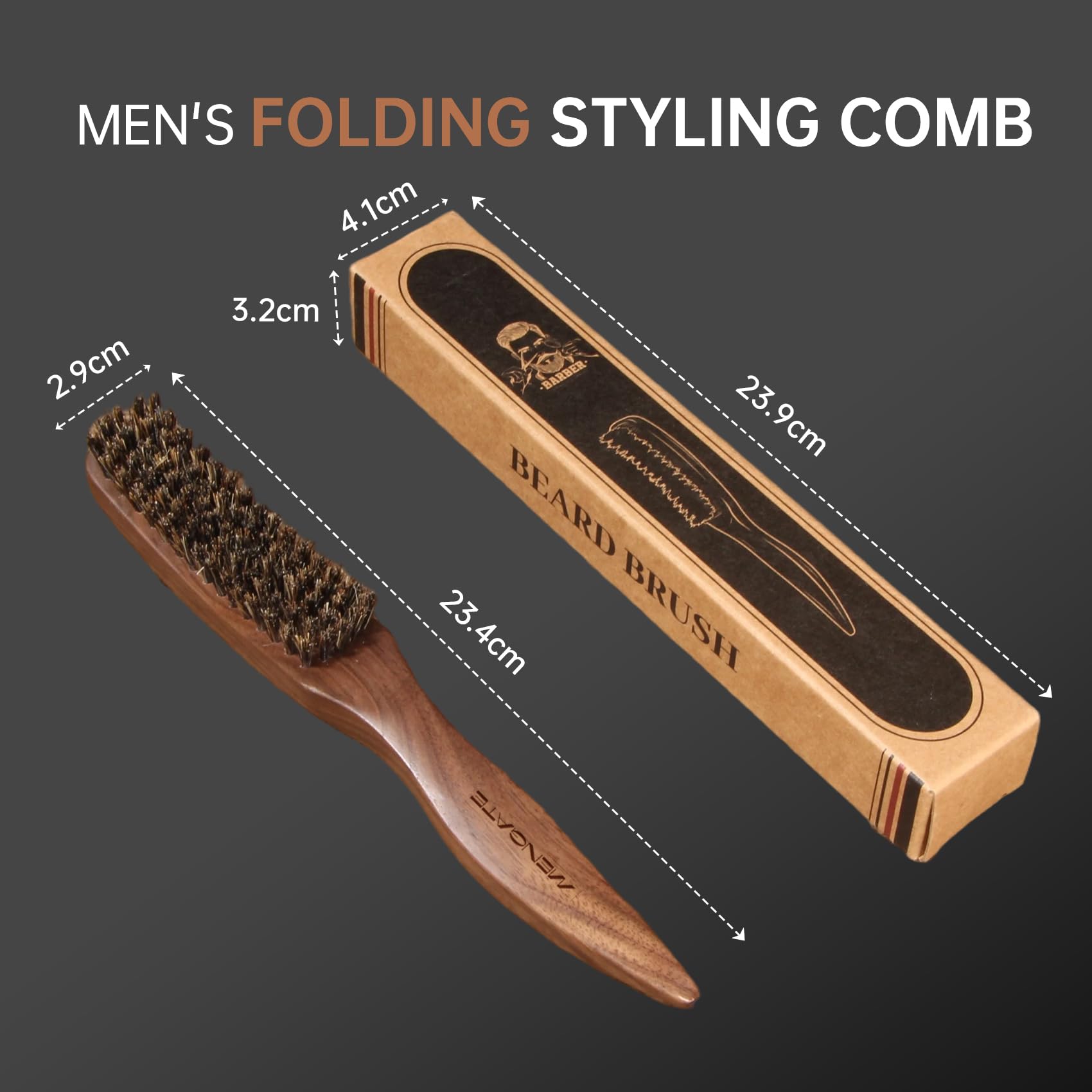 MenGate brush size scale with hand demonstrating comfortable grip