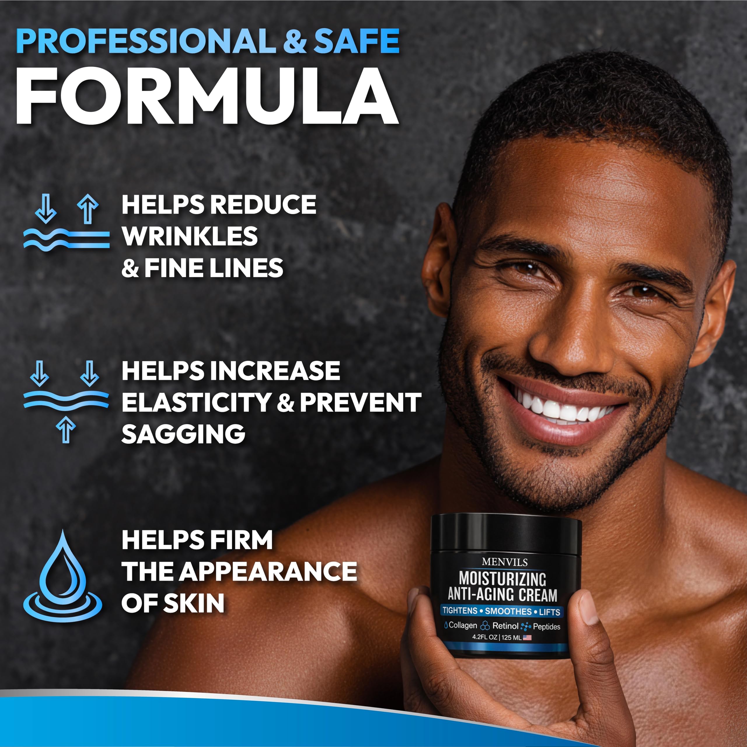 Menvils moisturizer being spread on hand demonstrating easy application