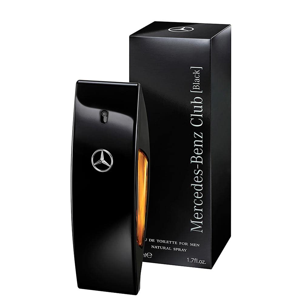 Mercedes Benz Club Black side profile highlights bottle shape and finish