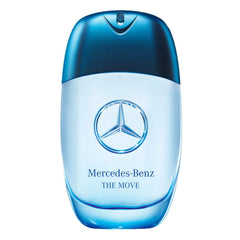 Mercedes‑Benz The Move front bottle showing label and sleek glass, brand clarity and elegance