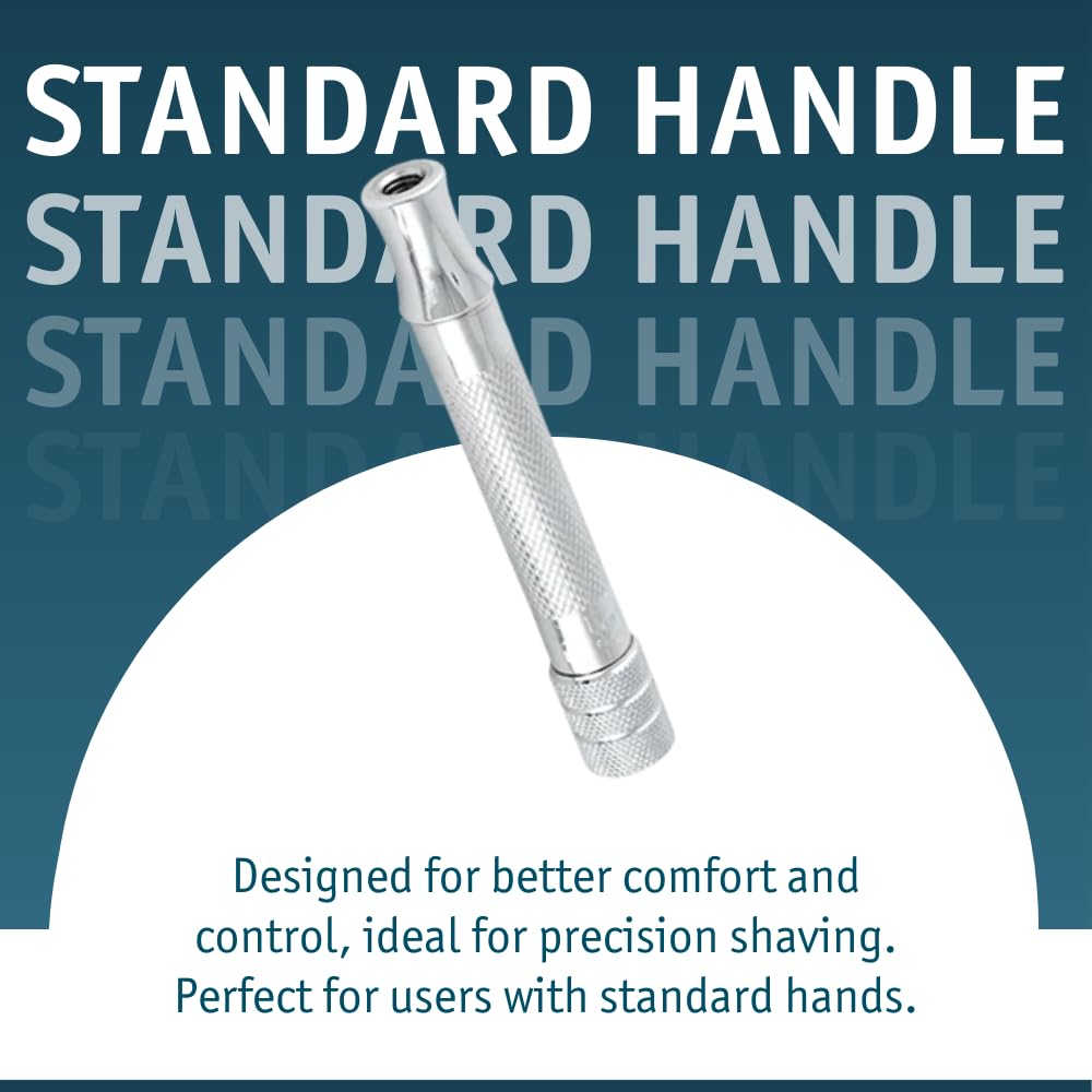 MERKUR razor held in hand to show compact size and control