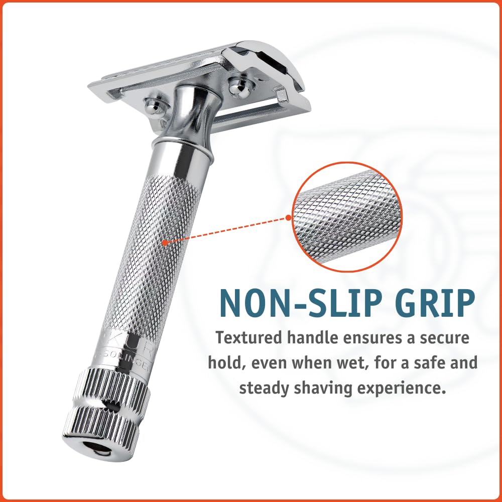 Merkur 34C beside soap and brush showing pairing for classic wet shave