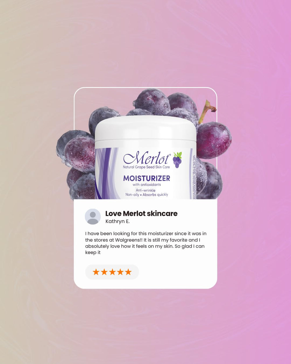 Merlot moisturizer on bathroom counter showing everyday skincare convenience