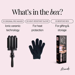 Mermade Hair tool in use on long hair creating beach waves quickly and evenly