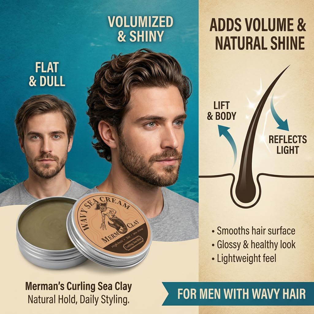 MERMANS CLAY cream on hand demonstrating easy distribution and control