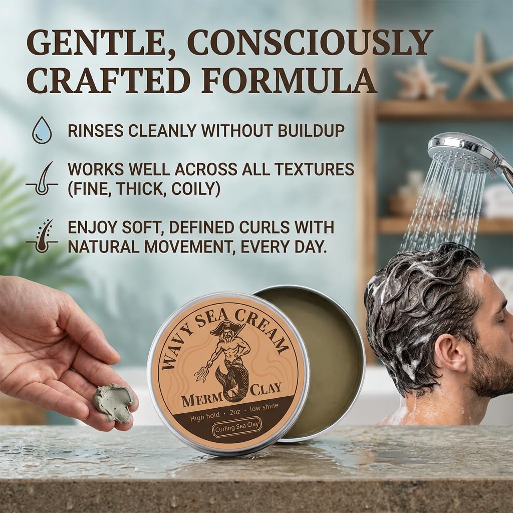 MERMANS CLAY in beach setting suggesting ocean-inspired texture and hold