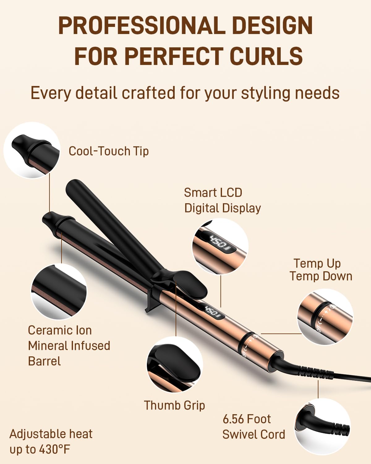 MESCOMB wand in use on long hair creating smooth, crease-free waves quickly