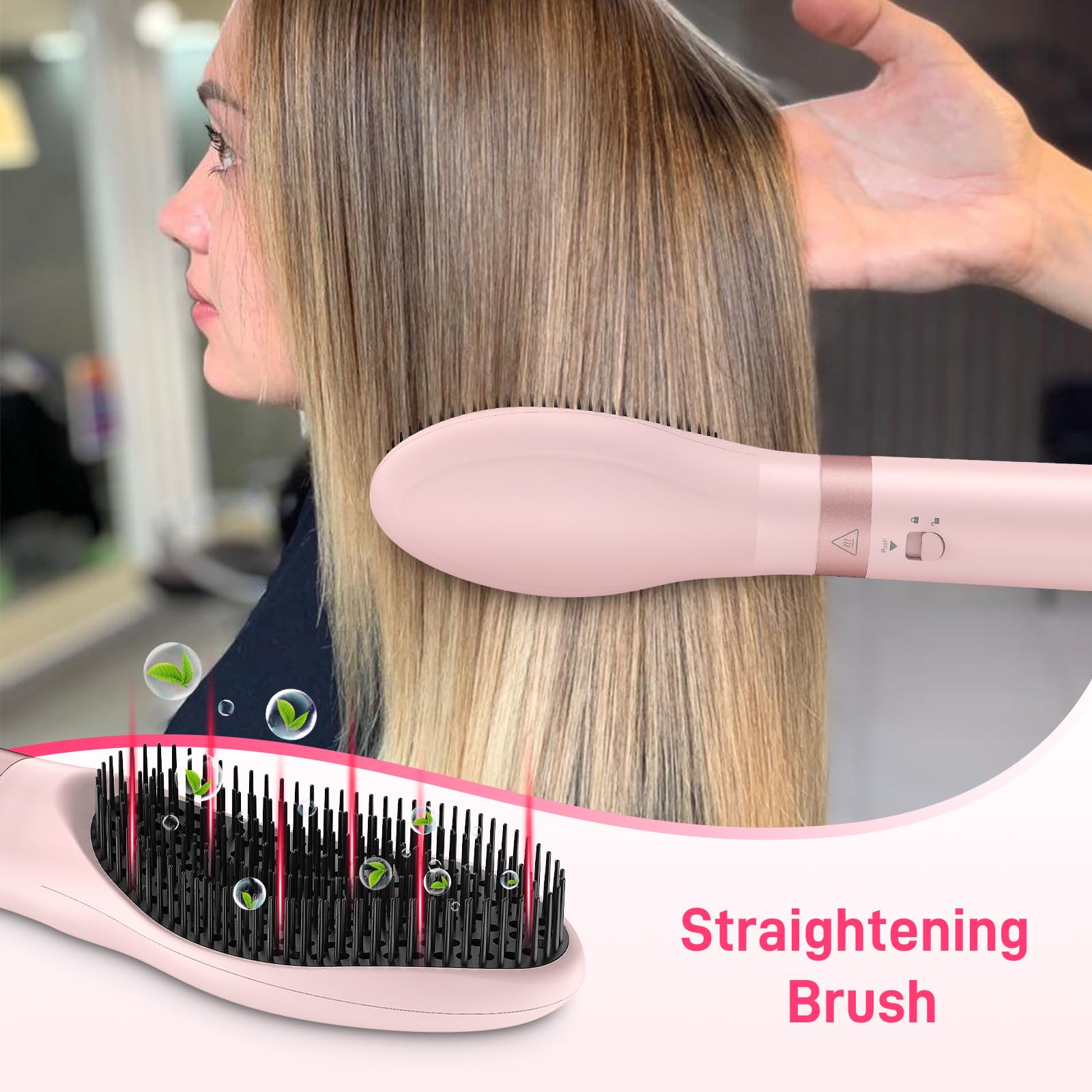 MESCOMB smoothing brush detail showing bristles that boost shine and reduce frizz