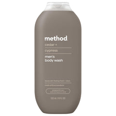 Method cedar + cypress front bottle showing 18 fl oz and recyclable benefits