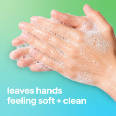 Method coconut water foam texture on hands demonstrating creamy lather and gentle clean