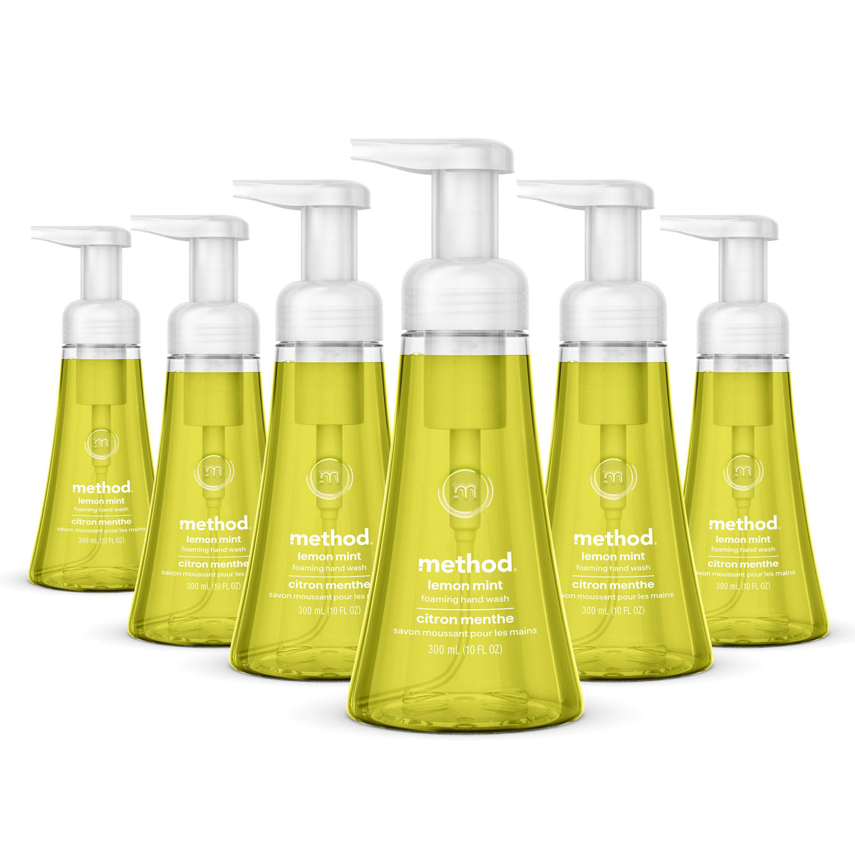 Method bottle front packaging showing lemon mint scent and benefits
