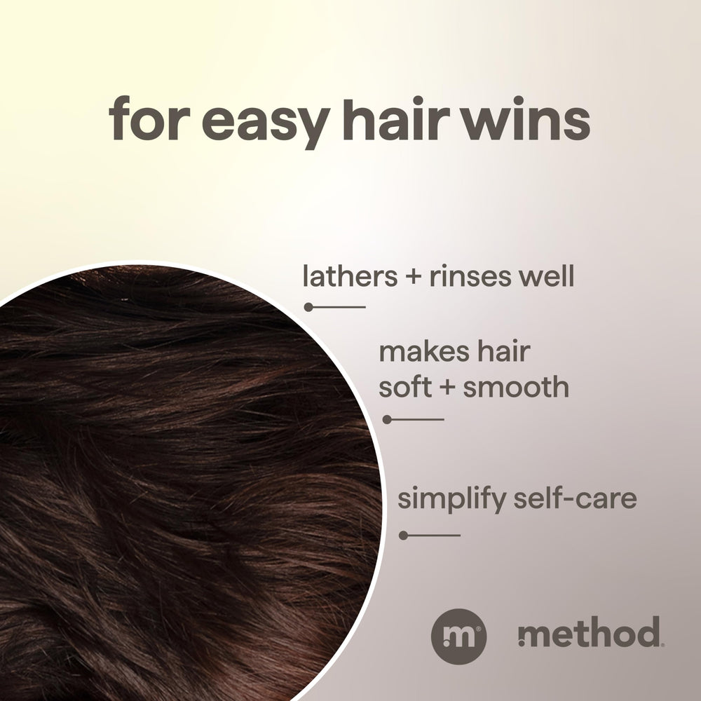 Method in-shower lifestyle image illustrating fast routine and fresh scent