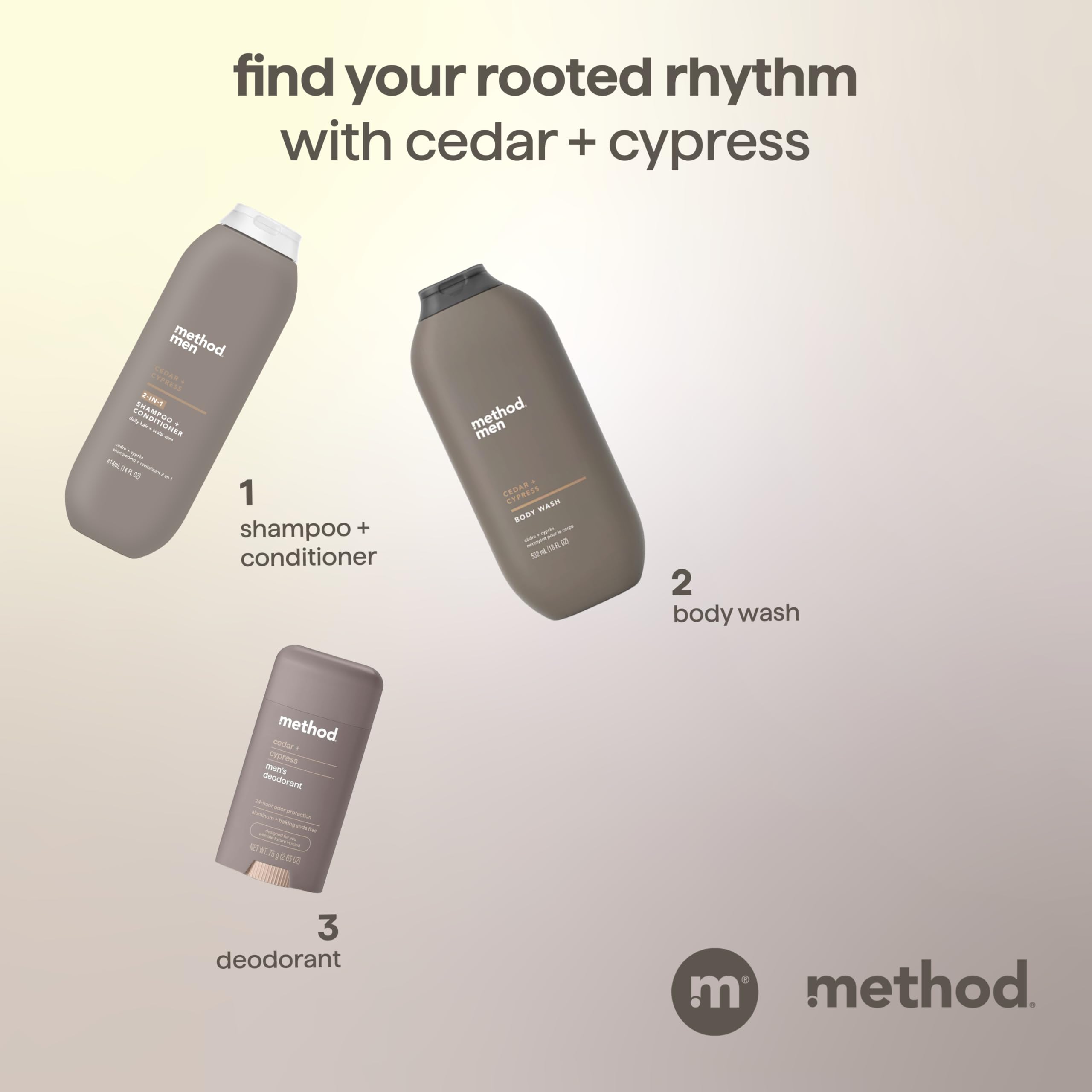 Method bottle beside common item demonstrating 14 oz size and portability