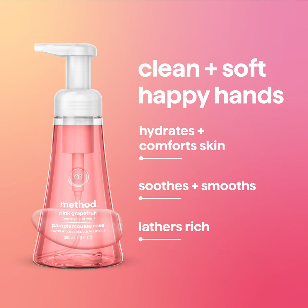 Method in-use at kitchen sink showing quick lather and fresh scent