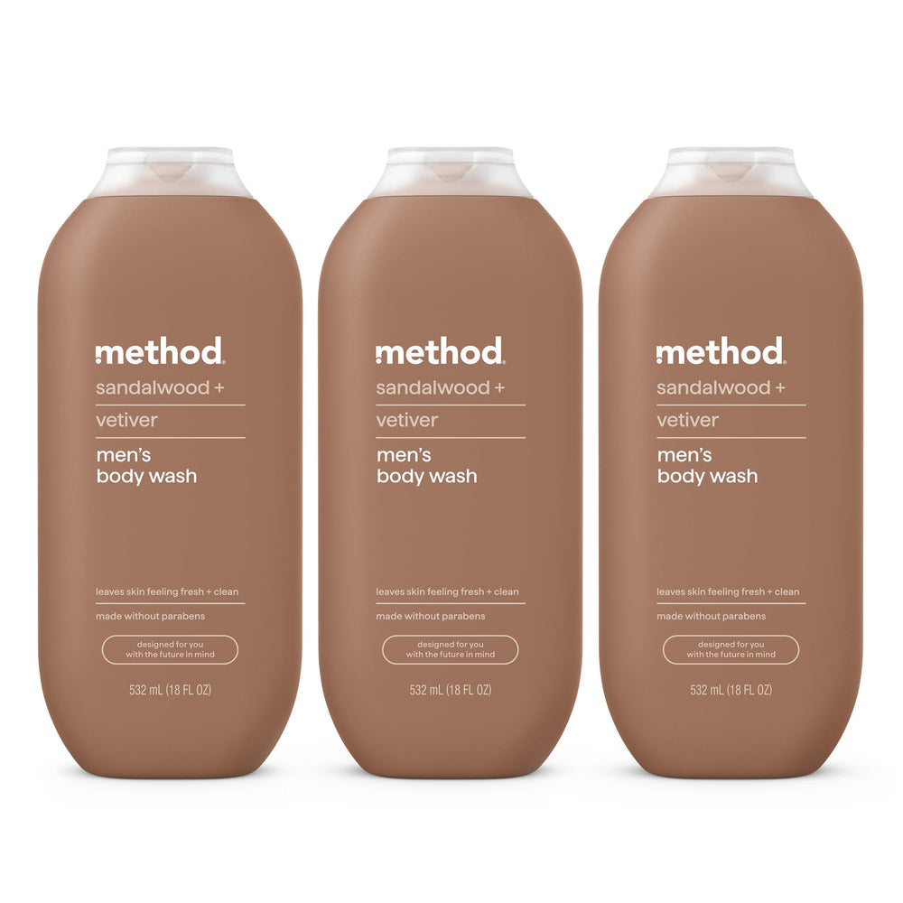 Method bottle front packaging showing scent and volume for easy identification