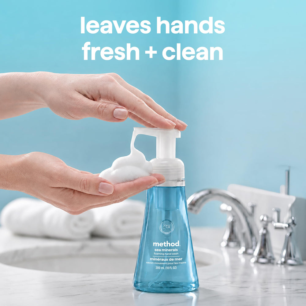Method bottle placed by kitchen sink illustrating everyday use and fresh scent