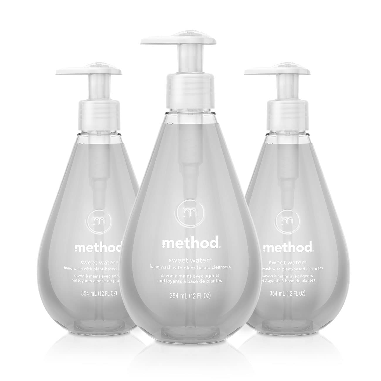 Method Sweet Water front packaging showing three bottles, convenient supply