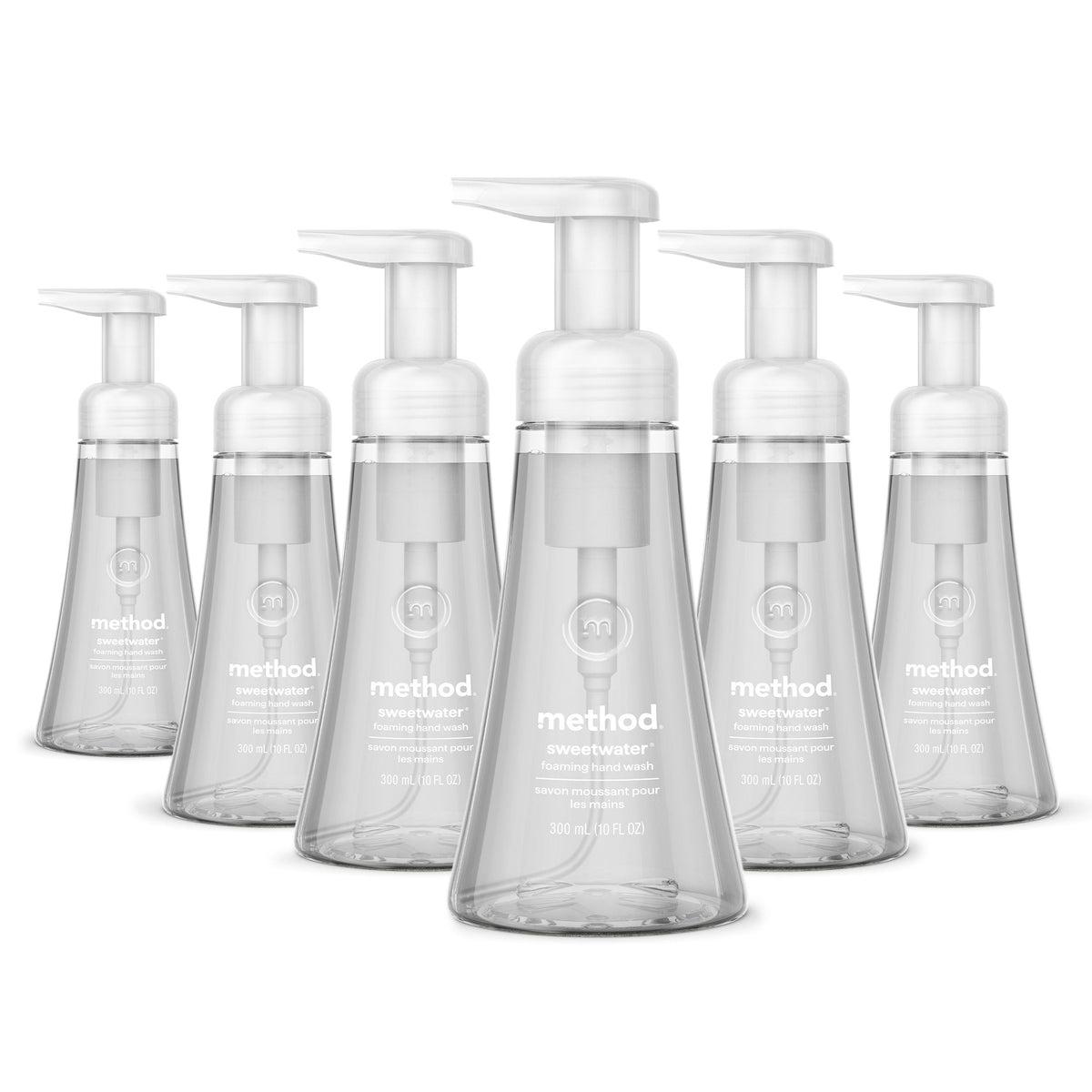 Method bottle front packaging showing Sweet Water label and benefits
