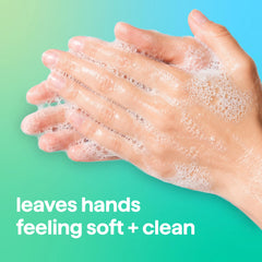 Method gel texture on palm showing creamy lather that cleans without drying